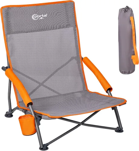 Miniatura 11 de PORTAL Sillas de Playa para Adultos, Camping, Bajas, Ligeras, Portátiles con Soporte para Tazas, Respaldo de Malla, Bolsa de Transporte para Arena