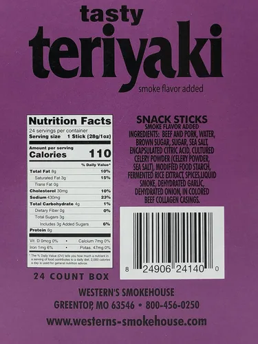 Miniatura 2 de Western's Smokehouse Palitos de carne Teriyaki - Palitos de carne seca de carne Teriyaki - Paquete de 24 palitos de carne Teriyaki (1.0 onzas) - Sin