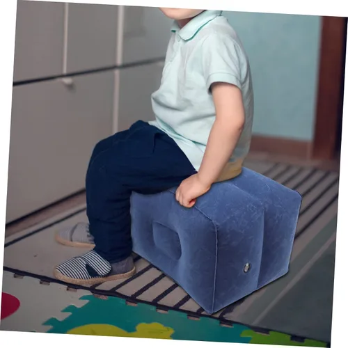 Miniatura 2 de CHILDWEET Juego de almohadas inflables para reposapiés para niños, altura ajustable, almohada de descanso de pies con asas dobles para viajes
