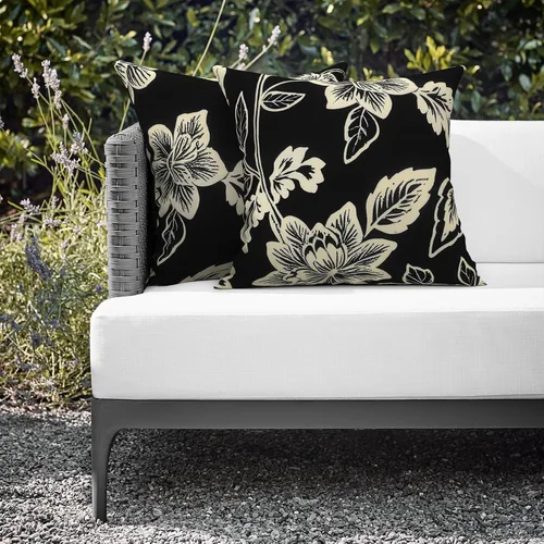 Miniatura 756 de Juego de 2 almohadas para exteriores de 16 x 16 pulgadas, repelentes al agua con interiores, para muebles de patio, hogar, jardín, geometría bohemia