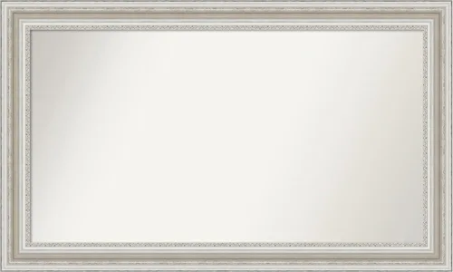 Miniatura 356 de Amanti Art Espejo de baño plateado para sobre el fregadero, 26 x 26 pulgadas, espejo cuadrado de plata antigua, marco de madera tradicional mediano