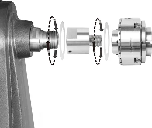 Miniatura 2 de Adaptador de rosca macho de 1-1/4 "x 8TPI a 1" x 8TPI Macho, para torno de madera con rosca de husillo de 1-1/4 "x8TPI, adaptador de husillo