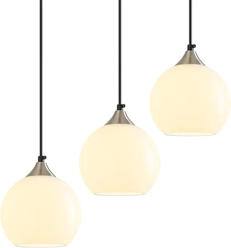 Miniatura 11 de Luces colgantes de cristal verde claro, iluminación de isla de cocina, luminarias de luz colgante de globo, iluminación colgante moderna