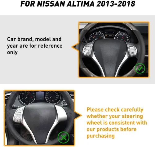 Miniatura 2 de Tira de tapicería interior estilo fibra de carbono para volante Nissan Altima 2013 2014 2015 2016 2017 2018, ABS