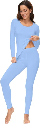Miniatura 3 de WiWi Conjunto de pijama de viscosa suave de bambú para mujer, ropa interior térmica larga, súper cálida, capa base, pantalones de pijama S-3X
