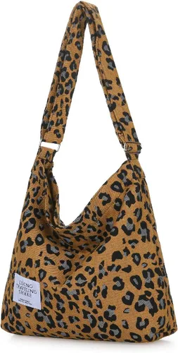Covelin - Bolsa de hombro informal de lona para mujer, estilo bohemio y retro, bolsa de mano, bolso cruzado, tamaño grande