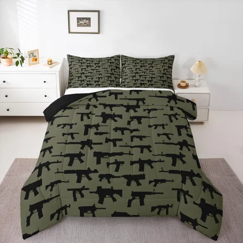 Miniatura 37 de Erosebridal Juego de edredón de zorro para niños, edredón de plumón de oso bosque, ciervo, para dormitorio de niños y niñas, juego de ropa de cama