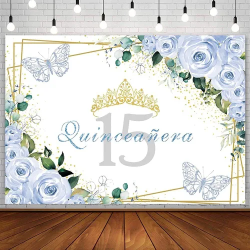 Miniatura 11 de Sendy Telón de fondo de quinceañera de 7 x 5 pies con membrillo de 15 años, suministros de decoración de fiesta de cumpleaños para niña, princesa