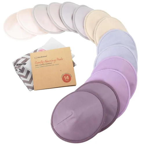 Miniatura 25 de Almohadillas de lactancia de viscosa de bambú orgánico, 8 almohadillas lavables para lactancia materna, bolsa de lavado, reutilizables