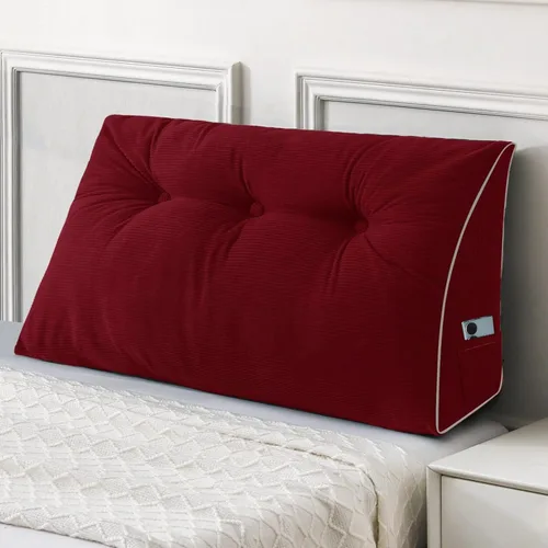 Miniatura 29 de Sasttie - Almohada de cabecero completa, almohada de cuña para cabecero para sentarse en la cama, cojín triangular de apoyo para la espalda