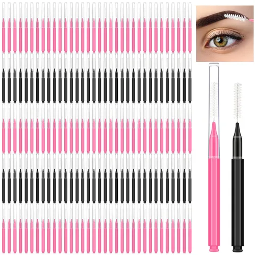 Miniatura 9 de Patelai 150 piezas de cepillo micro para cejas con tapa, laminación de cejas, carrete de peine de elevación, herramientas de relleno de pestañas