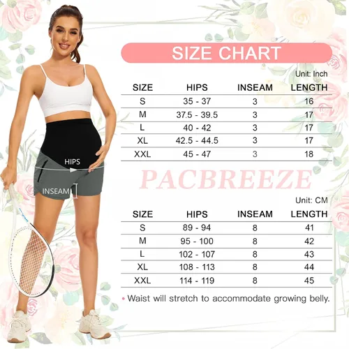 Miniatura 6 de PACBREEZE Pantalones cortos de maternidad para mujer, de secado rápido, con bolsillos con cremallera