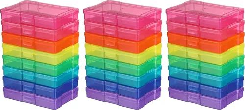 Miniatura 8 de novelinks Cajas transparentes de almacenamiento de fotos de 4 x 6 pulgadas – Cajas organizadoras de fotos – Caja de almacenamiento de fotos