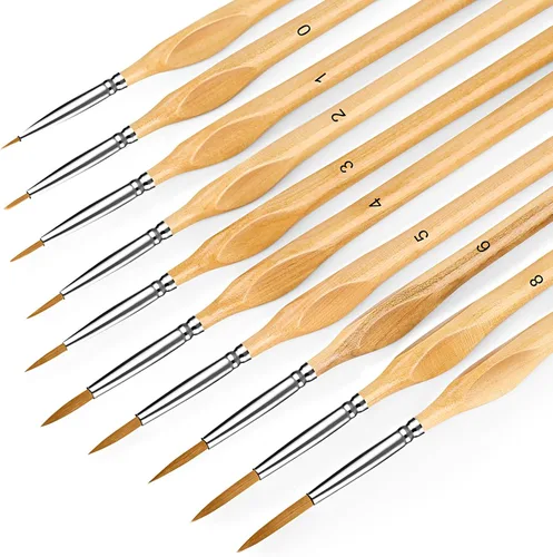 Pinceles de pintura en miniatura, juego de 10 pinceles de pintura de detalles finos, pinceles pequeños para arte, manualidades, acrílico, acuarela,