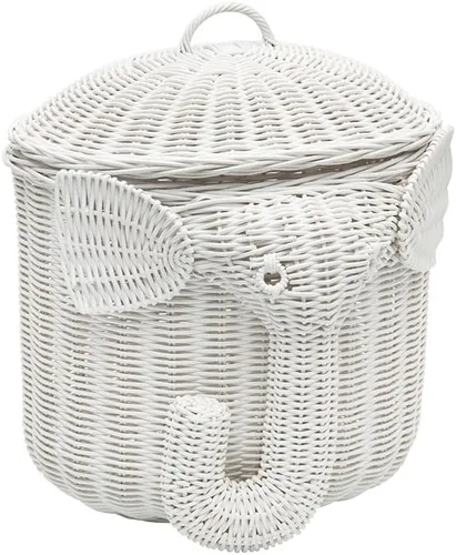 KOUBOO Rattan Elefante Almacenamiento Animal En Forma De Paños Tejidos A Mano Con Tapa Contenedor De Almacenamiento Decorativo Contenedor De Frutas