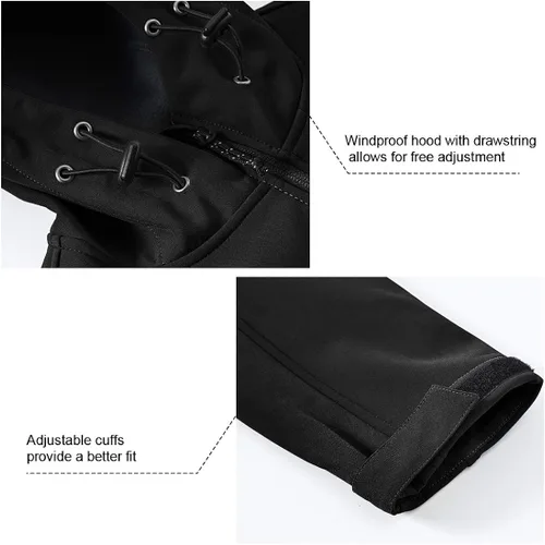 Miniatura 5 de Gopune Chaqueta de senderismo Softshell para hombre, con forro polar, impermeable, ligera, con capucha