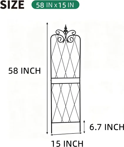 Miniatura 2 de Garden Enrejado para plantas trepadoras, 59 x 15 pulgadas, enrejados de metal inoxidables para plantas trepadoras al aire libre, estructuras