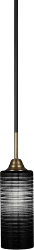 Miniatura 176 de Toltec Lighting Paramount - Mini colgante de 1 luz en acabado negro mate con cristal de arte perla de 7 pulgadas y estilo negro