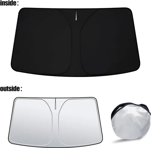 Miniatura 7 de D-Lumina Parasol plegable para parabrisas con bandera de EE. UU. para Nissan Frontier 2022, 2023, 2024, 2025, protector de sol frontal bloquea rayos
