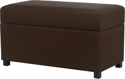Miniatura 13 de Homebeez Banco de almacenamiento de piel sintética de 34.6 pulgadas, reposapiés otomano copetudo con tapa con bisagras fácil de abrir para sala