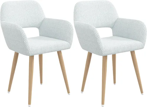 Miniatura 19 de Juego de 1 silla de escritorio para oficina en casa, silla de tocador de tela de pana para maquillaje con respaldo hueco, cómodo sillón con marco