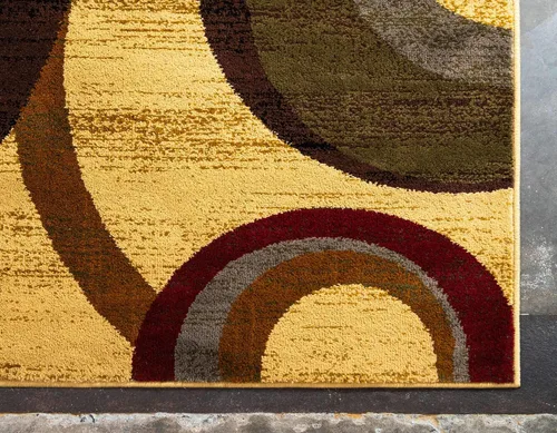 Miniatura 8 de Unique Loom Barista Collection - Alfombra moderna a cuadros, contemporánea, multicapas, Polipropileno, Beige/azul