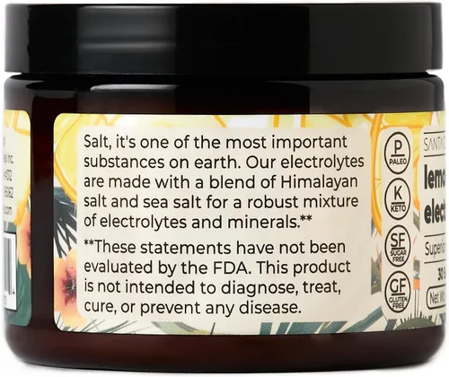 Miniatura 9 de Santa Cruz Paleo Polvo de electrolitos, sabor a limonada, mezcla de bebida de hidratación sin azúcar con sal rosa del Himalaya, sal marina