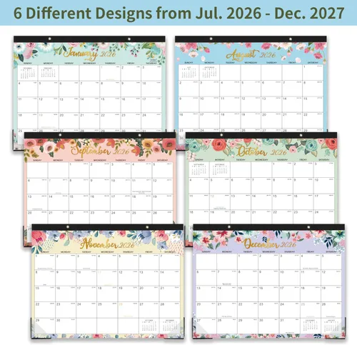 Miniatura 3 de Calendario de escritorio 2026-2027 – julio 2026 – diciembre 2027, calendario 2026-2027, 14.6 x 11.5 pulgadas, calendario mensual de 12 calendarios