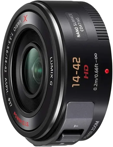 PANASONIC LUMIX G X Vario Power Zoom Lens, 14-42MM, F3.5-5.6 ASPH., Micro Cuatro Tercios Sin Espejo, Power O.I.S., H-PS14042K (USA Black)