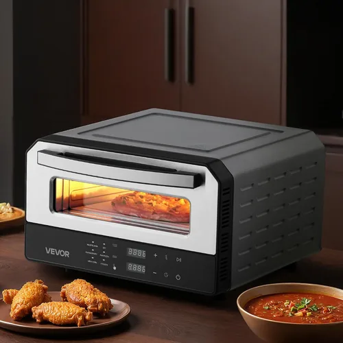 Miniatura 8 de Horno de pizza eléctrico VEVOR, Smart Pizzas Maker interior con 5 ajustes preestablecidos, horno de pizza de encimera de 12 pulgadas con pantalla
