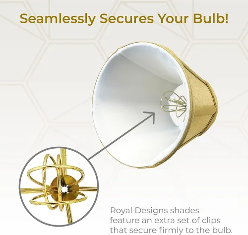 Miniatura 3 de Royal Designs, Inc. BS-707FC-6AGL Deep Empire Basic - Pantalla para lámpara con clip de llama, 3.5 x 6 x 5.75 pulgadas, color dorado antiguo