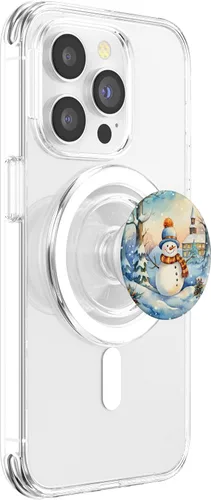 Miniatura 3 de Navidad muñeco de nieve nieve tema copo de nieve teléfono PopSockets MagSafe PopGrip para iPhone