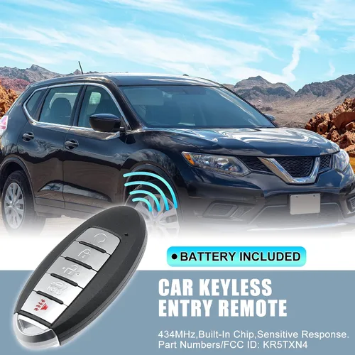 Miniatura 2 de X AUTOHAUX 2 unids 434MHz KR5TXN4 reemplazo inteligente de proximidad inserto de entrada sin llave remoto llavero para Nissan Rogue 2019 2020 2021 5