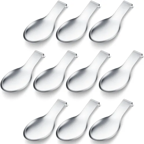 Miniatura 14 de Nuanchu 6 piezas de soporte de cuchara de acero inoxidable, espátula, cucharón para estufa, resistente, soporte de espátula para encimera, apto