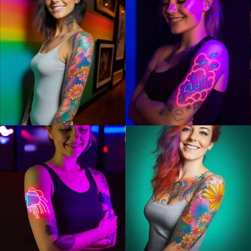 Miniatura 7 de Marcadores temporales de tatuaje para piel, 15 bolígrafos de tatuaje de doble punta + 50 plantillas de pintura + 43 calcomanías de tatuajes, juego