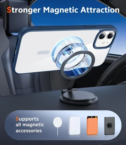 Miniatura 1680 de FNTCASE Funda para iPhone 13 Pro-Max: Fundas magnéticas transparentes compatibles con Magsafe Slim anti amarillamiento protección contra caídas