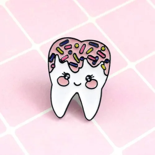Miniatura 3 de Exceart - Broche de esmalte con forma de dientes diseño de dibujos animados para niñas mujeres niños regalo de fiesta 6