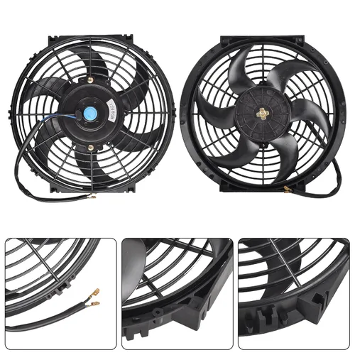 Miniatura 3 de Ventilador delgado de 10 pulgadas de empuje y tracción, ventilador eléctrico de enfriamiento para radiador universal de alto rendimiento, motor