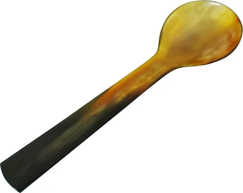 Miniatura 6 de Mythrojan Cuchara de caviar de cuerno de búfalo grande hecha a mano con acabado pulido para helado, azúcar, sal, caviar, pimienta, miel, café, 10