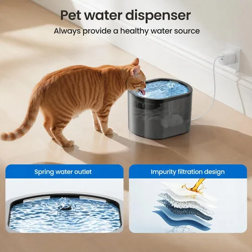Miniatura 6 de Alimentador automático para gatos y fuente de agua 5G WiFi dispensadores de comida para gatos, control remoto por aplicación, alimentación