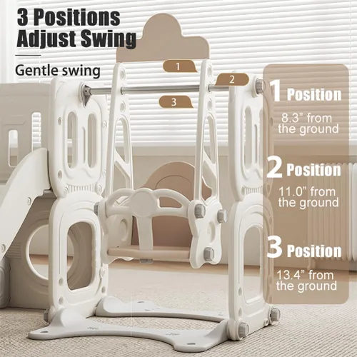 Miniatura 3 de Juego de toboganes 3 en 1 para niños pequeños con columpio y escalador, juego para niños con tobogán para niños pequeños, juego de patio trasero