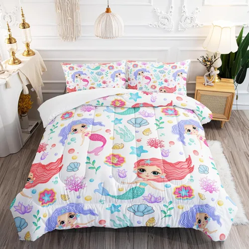 Miniatura 18 de Juego de edredón de mariposa tamaño individual para niñas, niños y adultos, juego de ropa de cama con patrón de flores de lavanda, juego de cama