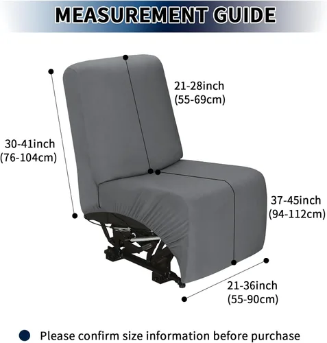 Miniatura 6 de PureFit Funda de Asiento Adicional para Fundas de Sofá Reclinable, Fundas Súper Elásticas para Sillón Reclinable Grande, Fundas Deslizantes de Sofá
