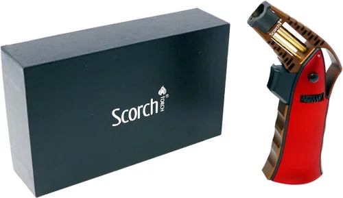 Miniatura 3 de Antorcha Scorch Torch de 6.75" de aluminio, ajustable, recargable con butano, fabricada con CNC, portátil, en caja de regalo (Rojo #1)