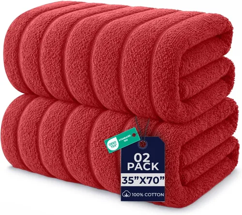 Miniatura 14 de DAN RIVER Paquete de 1 toalla de baño jumbo de 40 x 80 pulgadas, toallas de baño extragrandes de secado rápido para baño, toallas suaves y Verde