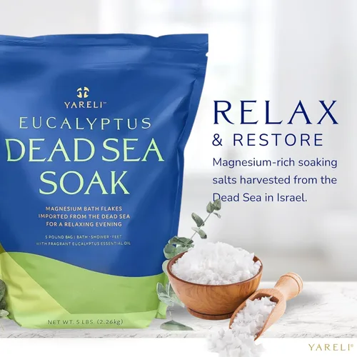 Miniatura 5 de Yareli Copos de Magnesio, 5 libras Eucalipto, Baño y Remojo de Pies del Mar Muerto, Alternativa a la Sal de Epsom con Más de 250,000mg de Cloruro