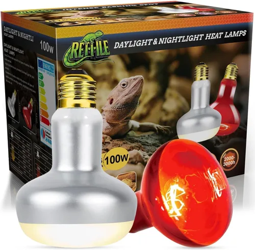 Miniatura 15 de Lámpara de calor para reptiles de 75 W, paquete de 2 bombillas UVA con base E26 para lagartos, tortugas, serpientes y anfibios