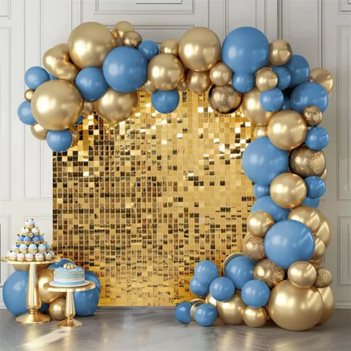 Miniatura 13 de Telón de fondo de pared brillante color rosa intenso, 12 piezas de lentejuelas cuadradas brillantes decoración de fondo de pared para fiesta