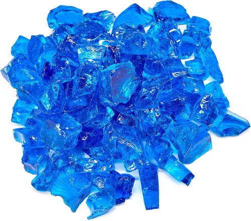 Miniatura 9 de TWINKLING Piedra de grava de vidrio de fuego de alto brillo, vidrio roto, vidrio para fogata, vidrio triturado para decoración de acuario, fosa