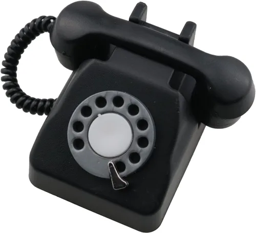 TAODAN Teléfono Vintage Simulado Negro 1/12 Miniatura Teléfono Dollhouse Decoración Accesorios